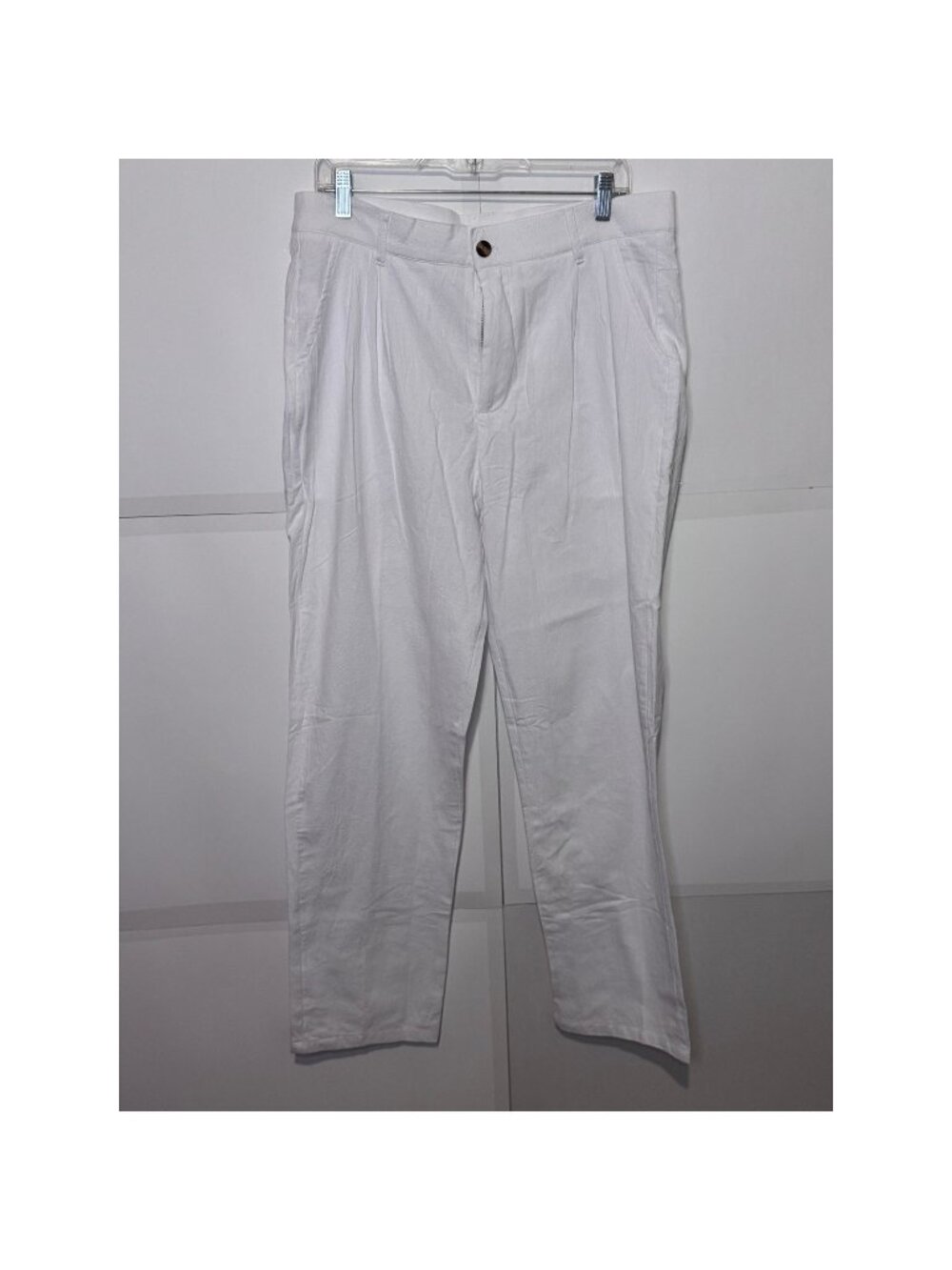 NWT Men's Ouku White Linen Pants, Size L